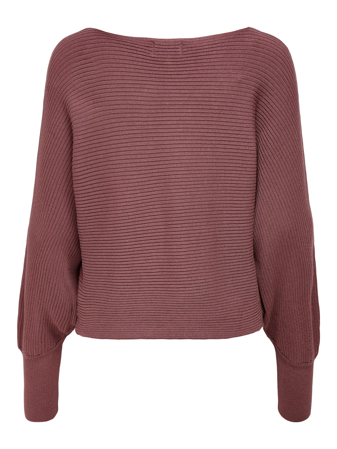 Boat Neck Batwing Sleeve Jumper - Rose Brown