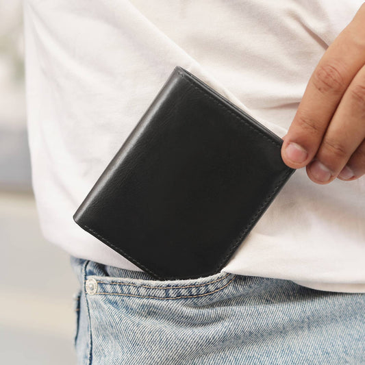 Men’s Leather Bifold Wallet - Black or Brown