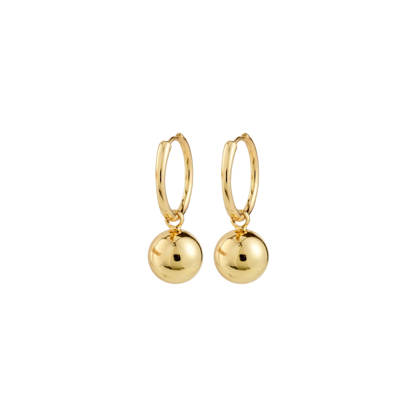 Orb Design Hoop Earrings - Gold Plated