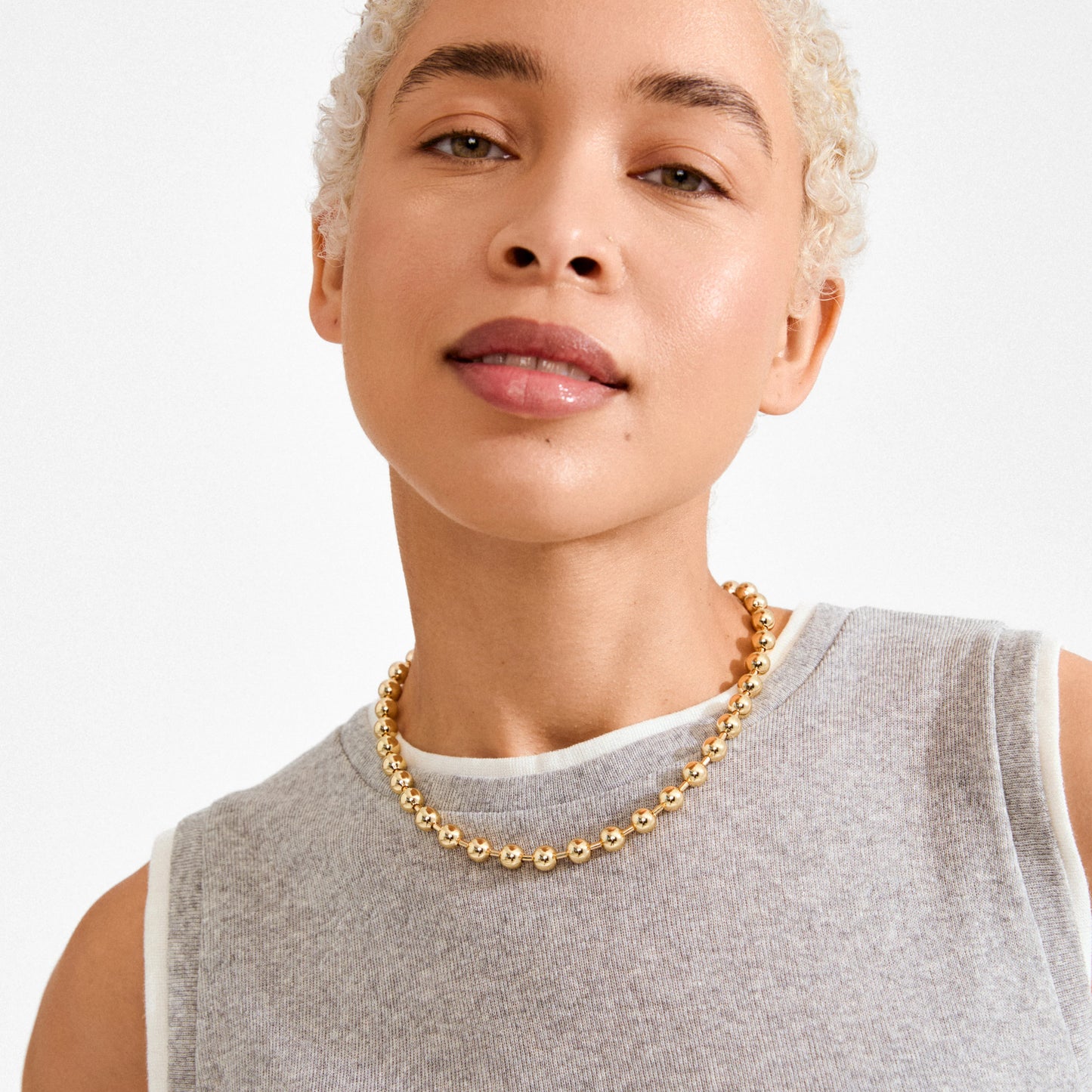Stylish Orb Design Necklace - Gold & Silver Plated