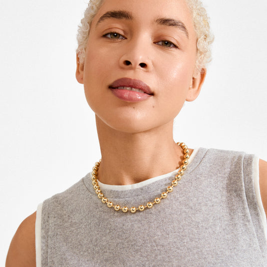 Stylish Orb Design Necklace - Gold & Silver Plated