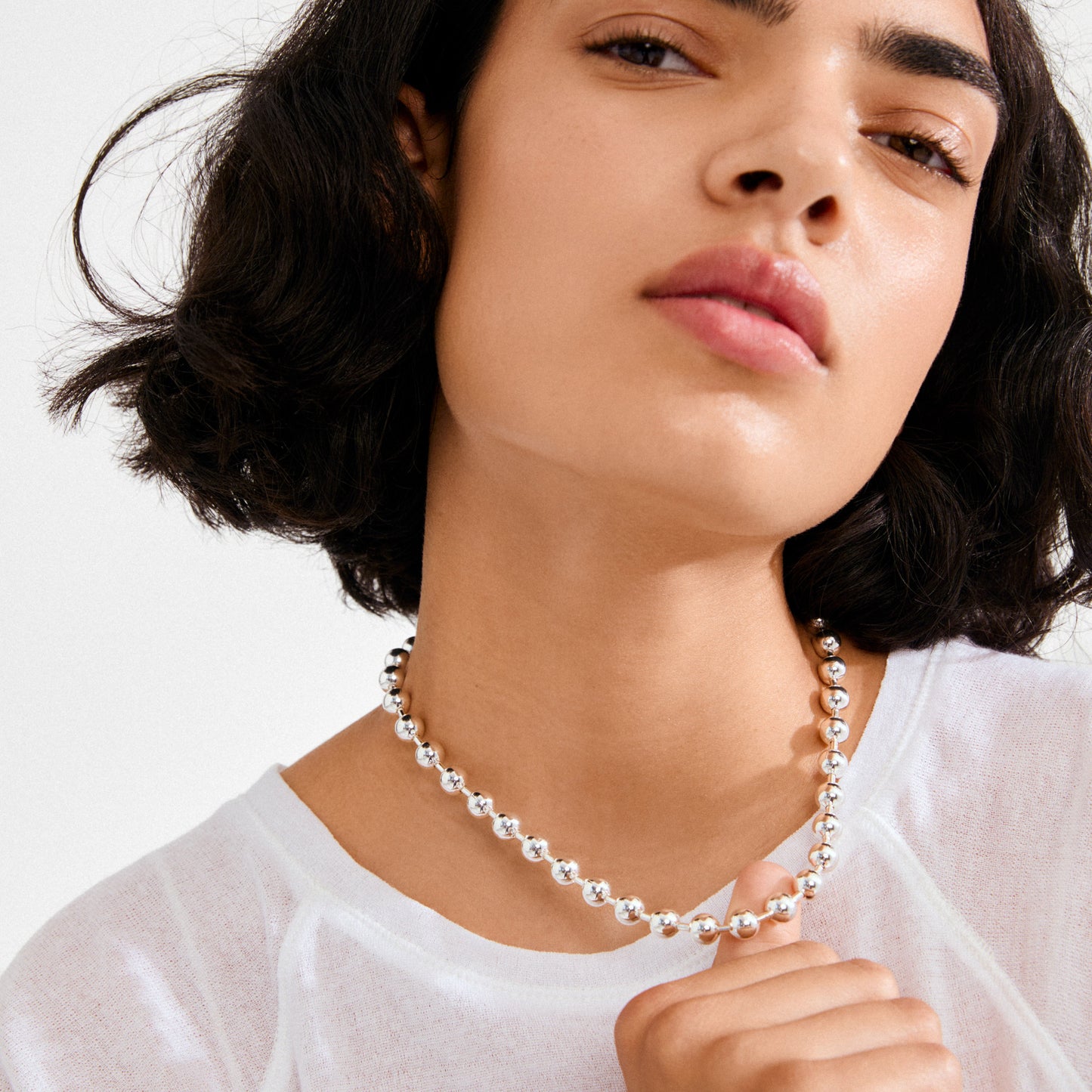 Stylish Orb Design Necklace - Gold & Silver Plated