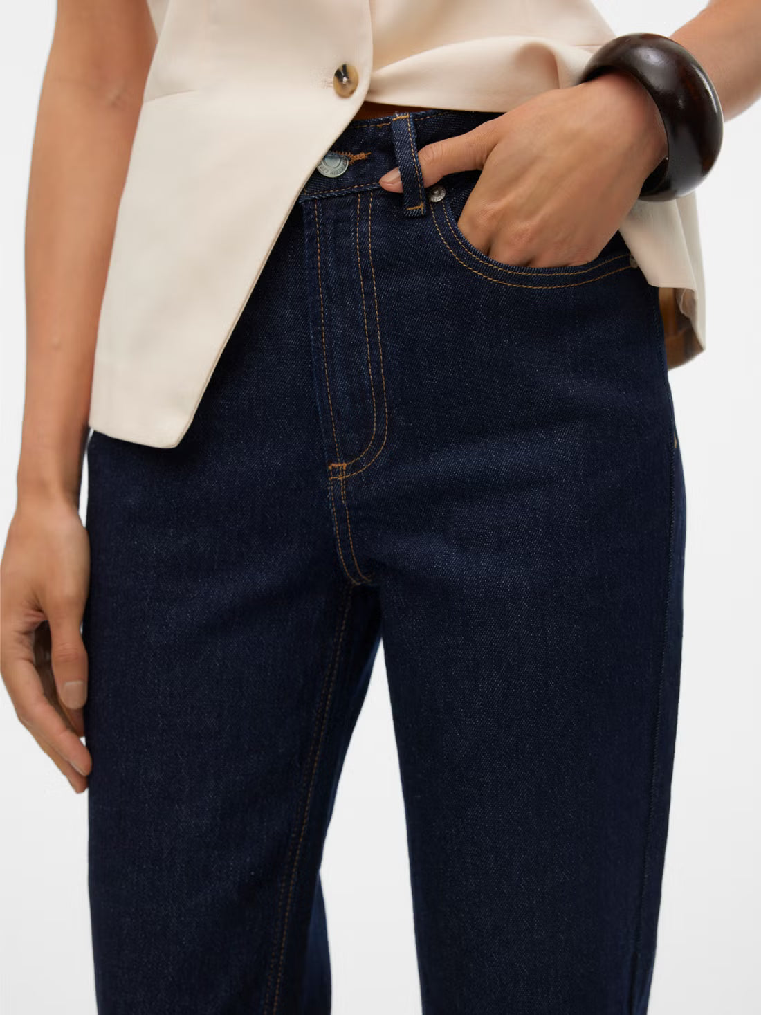 High Rise Straight Fit Jeans