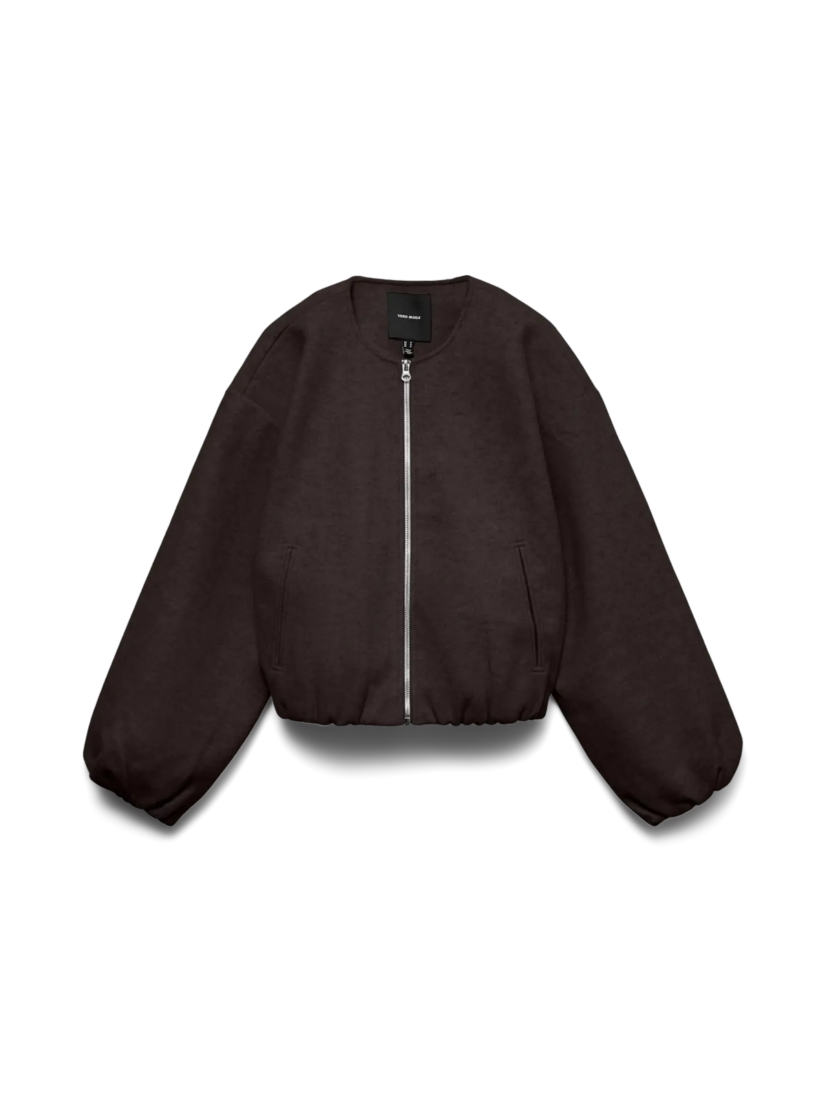 Balloon Hem & Sleeve Bomber Jacket - Oatmeal, Dark Grey & Chocolate