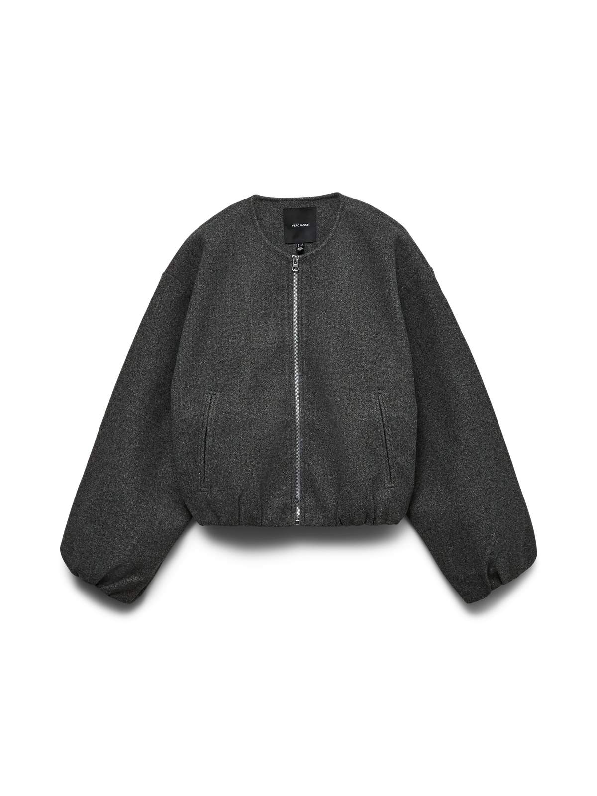 Balloon Hem & Sleeve Bomber Jacket - Oatmeal, Dark Grey & Chocolate