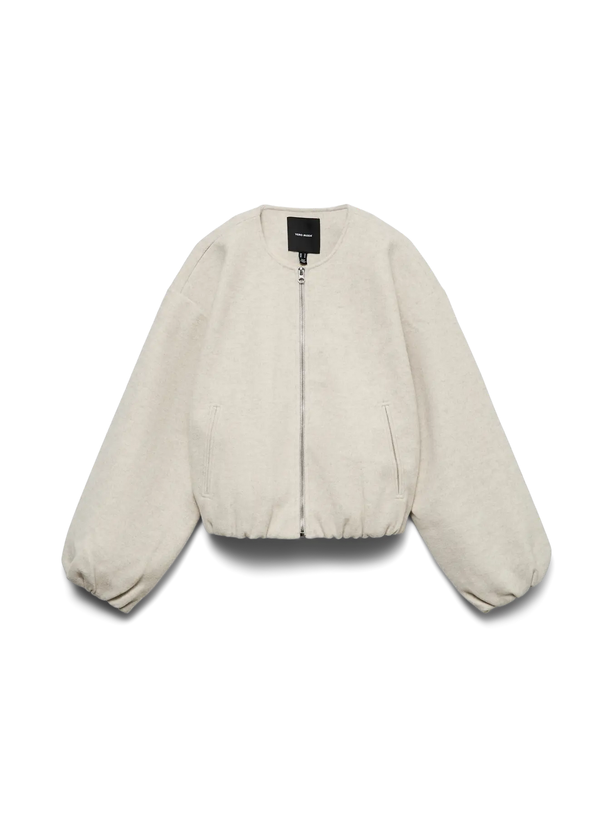 Balloon Hem & Sleeve Bomber Jacket - Oatmeal, Dark Grey & Chocolate