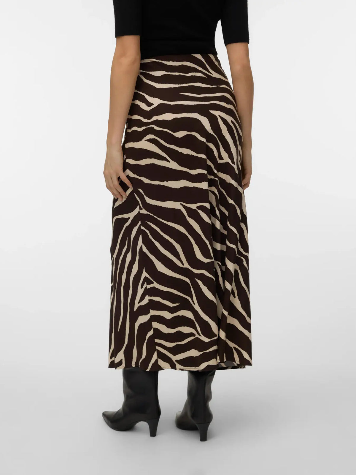 Chocolate Zebra Print Maxi Skirt