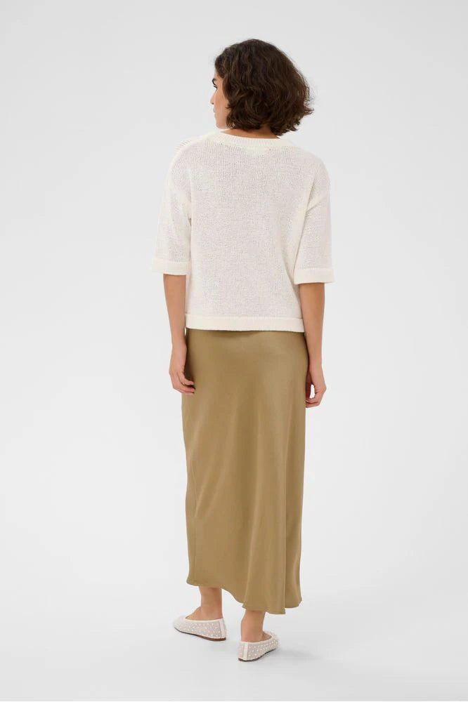 Kaffe Satin Maxi Skirt - Gold