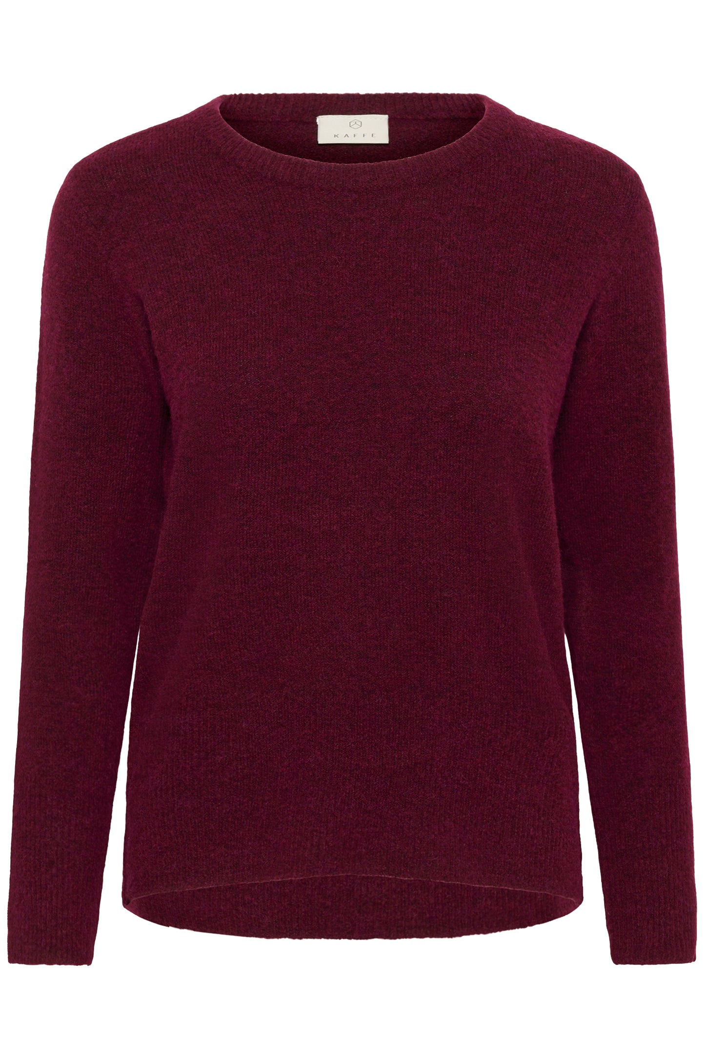 Round Neck Long Sleeve Jumper - Oatmeal, Wine or Black