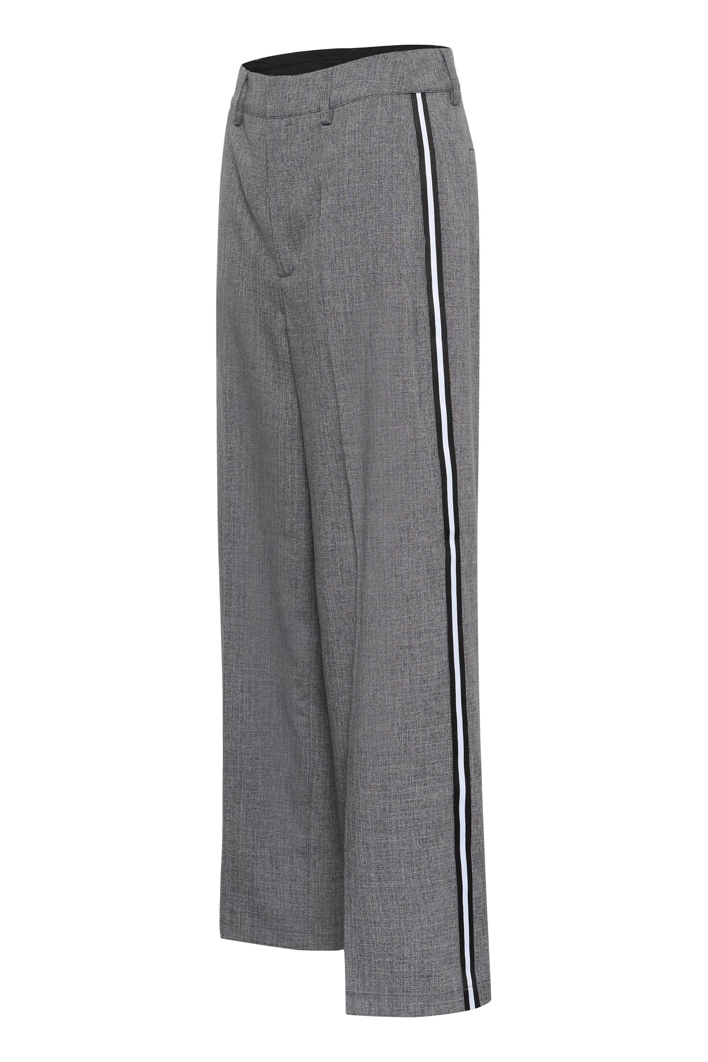 Grey Tailored Trouser With Black & White Stripe