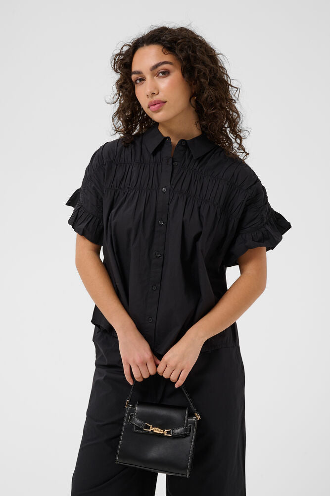 Cotton Flounce sleeve shirt
