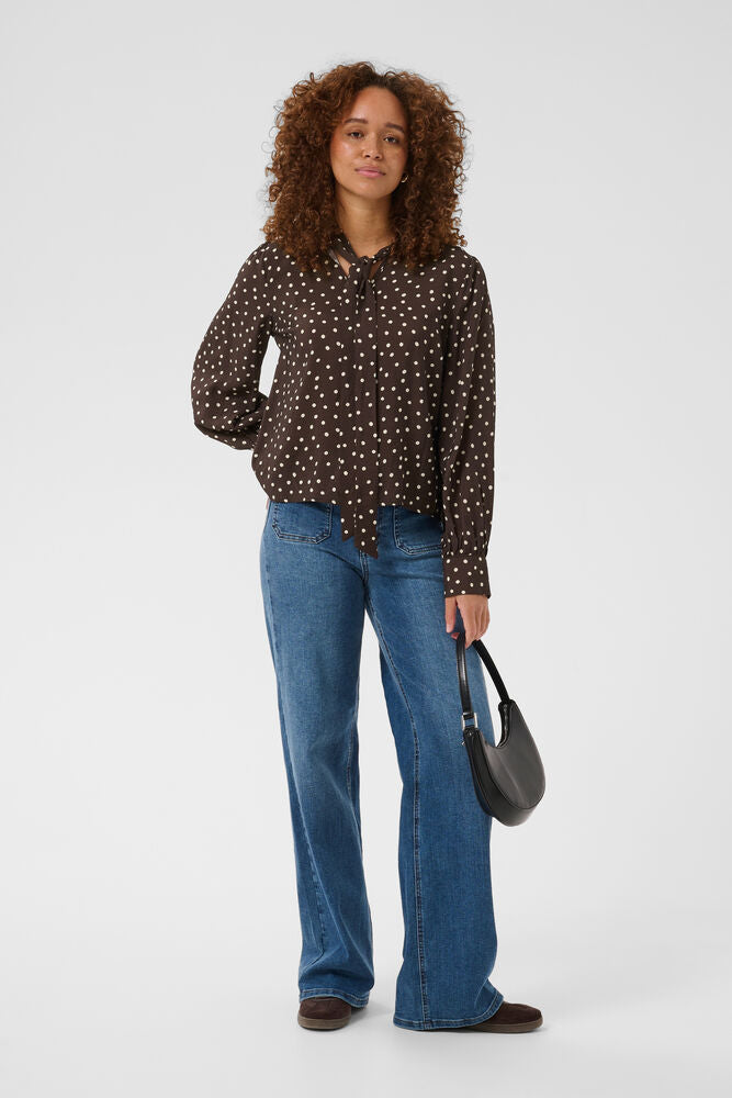 Pretty Polka Dot Pussy Bow Blouse