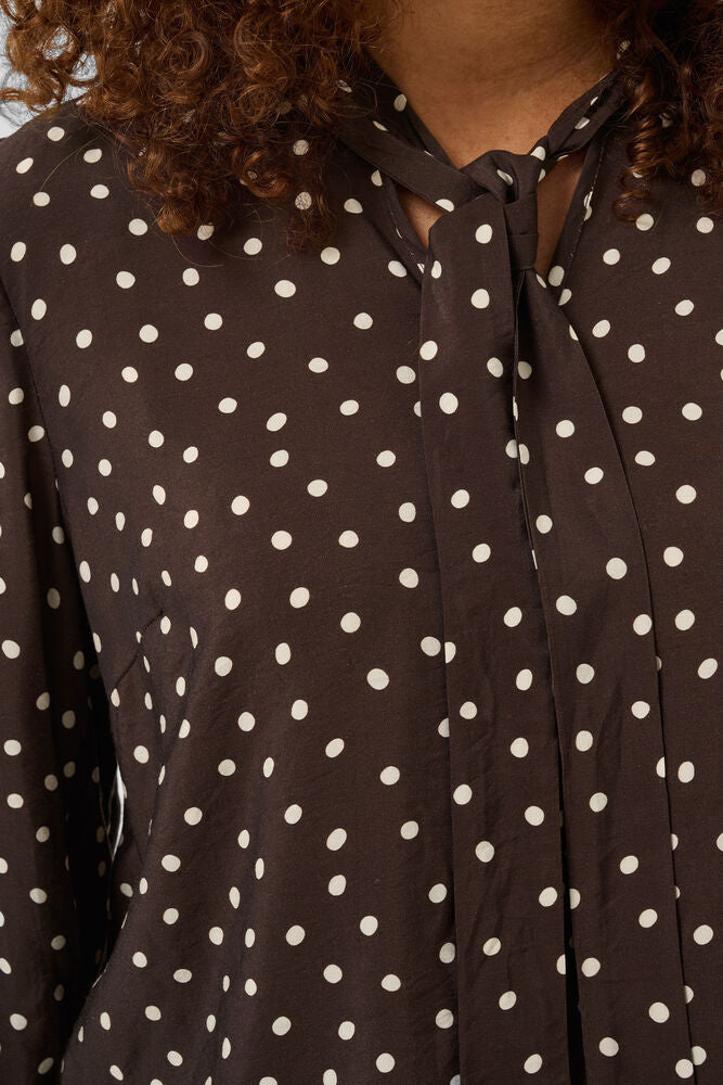 Pretty Polka Dot Pussy Bow Blouse