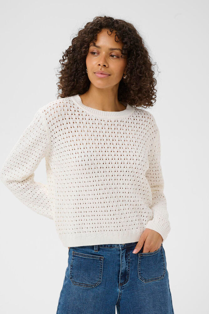 Knitted Pullover - White or Pink