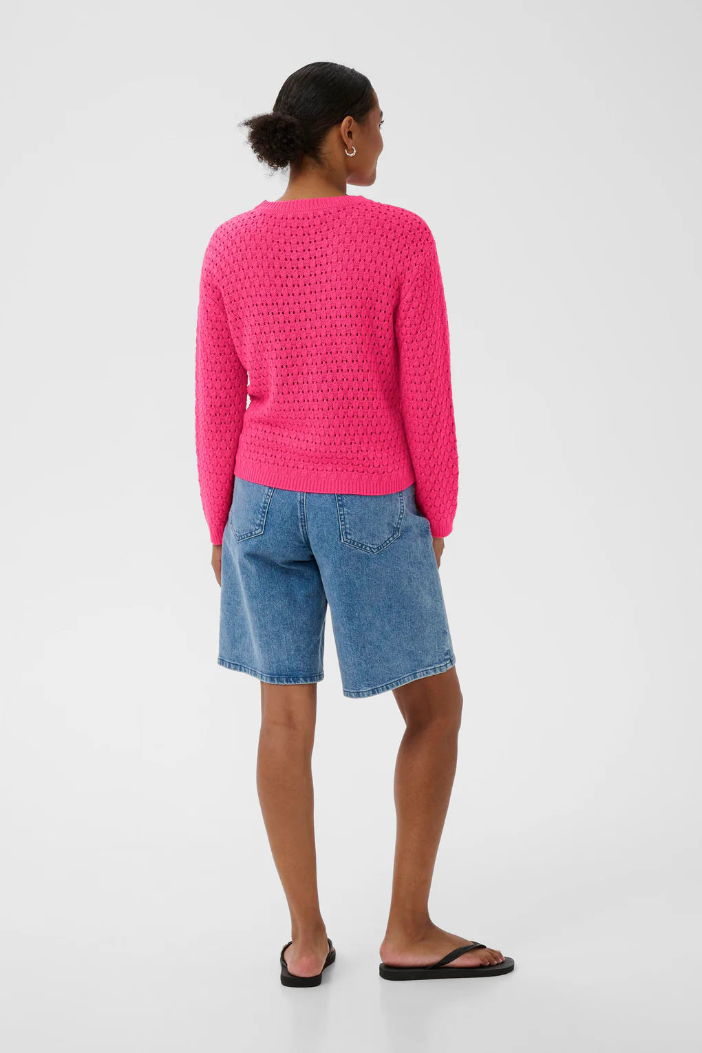 Knitted Pullover - White or Pink