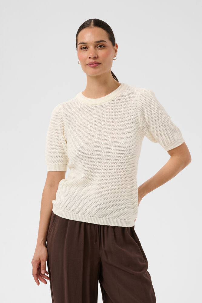 Three Quarter Puff Pullover - Ivory or Brown