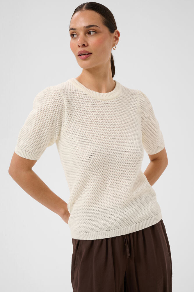 Three Quarter Puff Pullover - Ivory or Brown