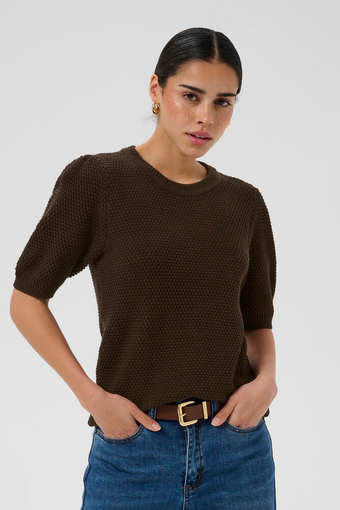 Three Quarter Puff Pullover - Ivory or Brown
