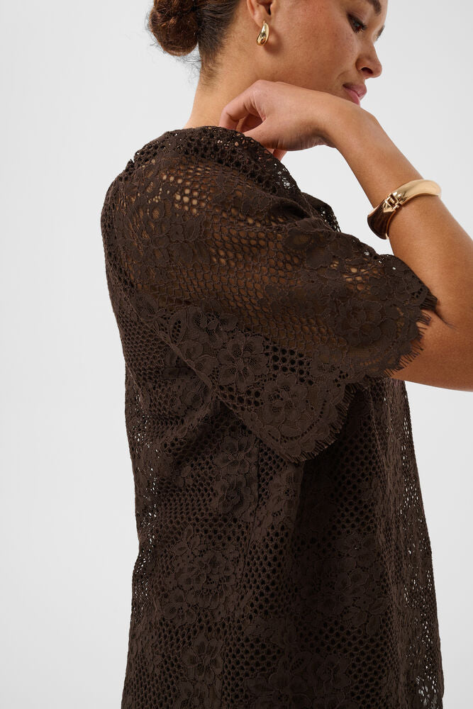 Coffee Lace Blouse