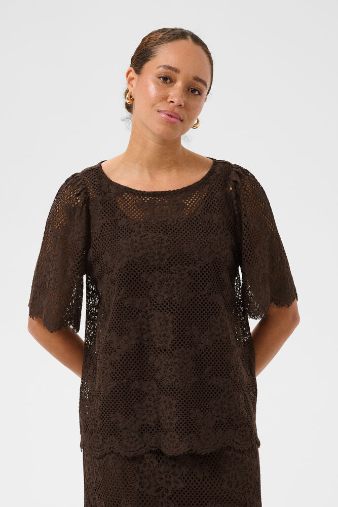 Coffee Lace Blouse