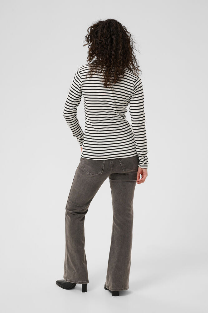 Narrow Black & White Stripe Long Sleeve T-shirt