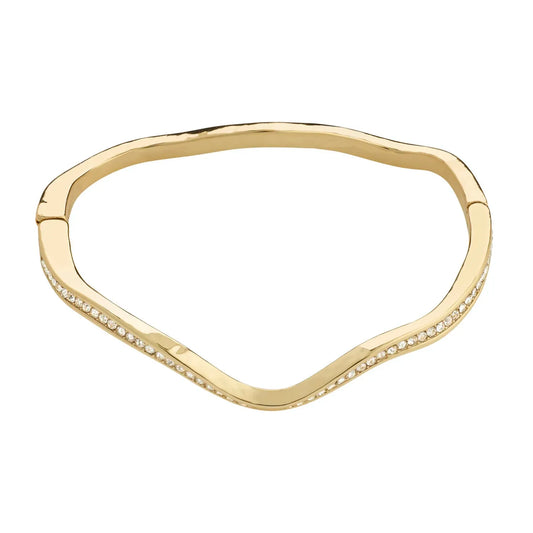 True Wavy Bracelet - Gold Plated Studded with Preciosa Crystals