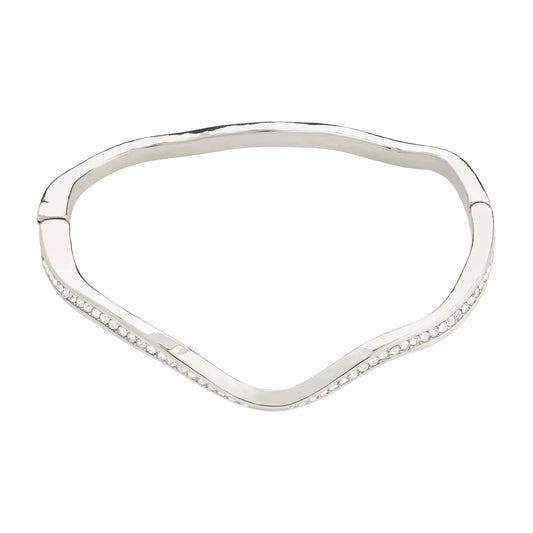 True Wavy Bracelet - Silver Plated Studded with Preciosa Crystals