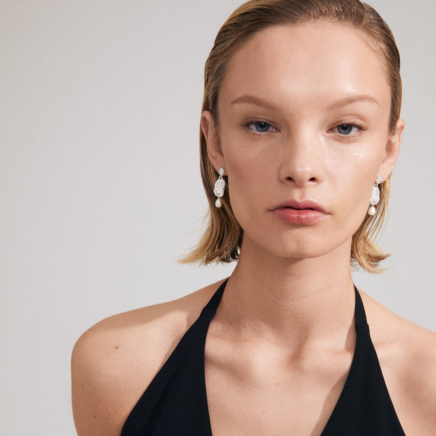 TRUE Earrings Silver-Plated with Freshwater Pearls