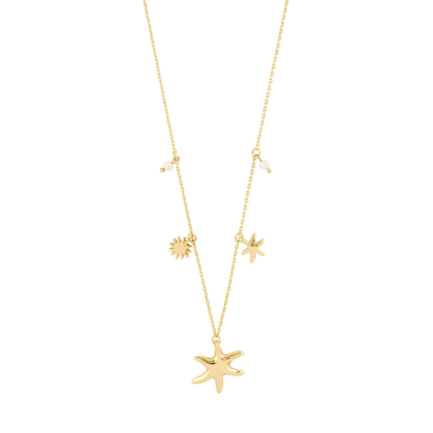 Beach Vibes Necklace With Starfish - Gold or Silver Plated
