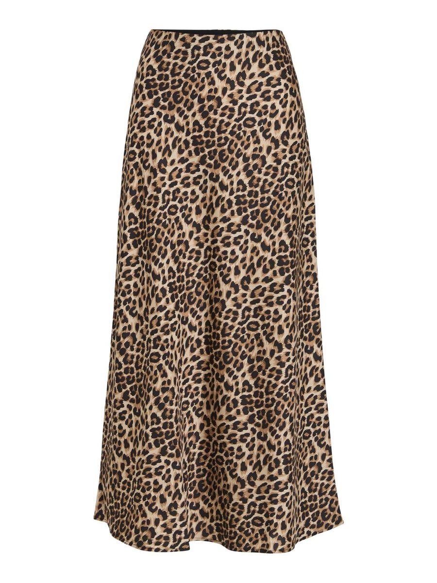 Leopard Print Satin Skirt