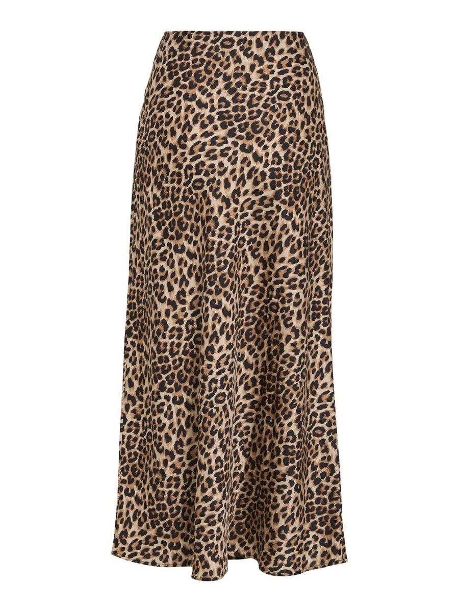 Leopard Print Satin Skirt