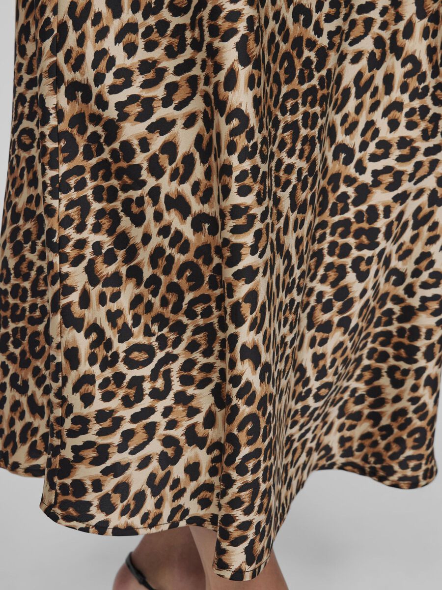 Leopard Print Satin Skirt