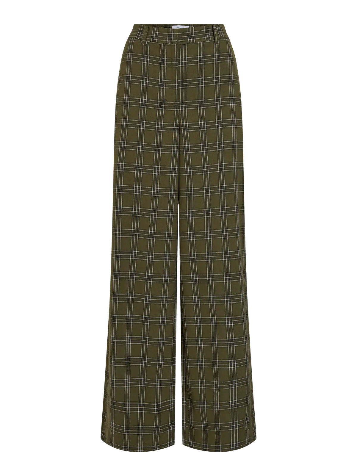 Wide Legged Green Check Trousers