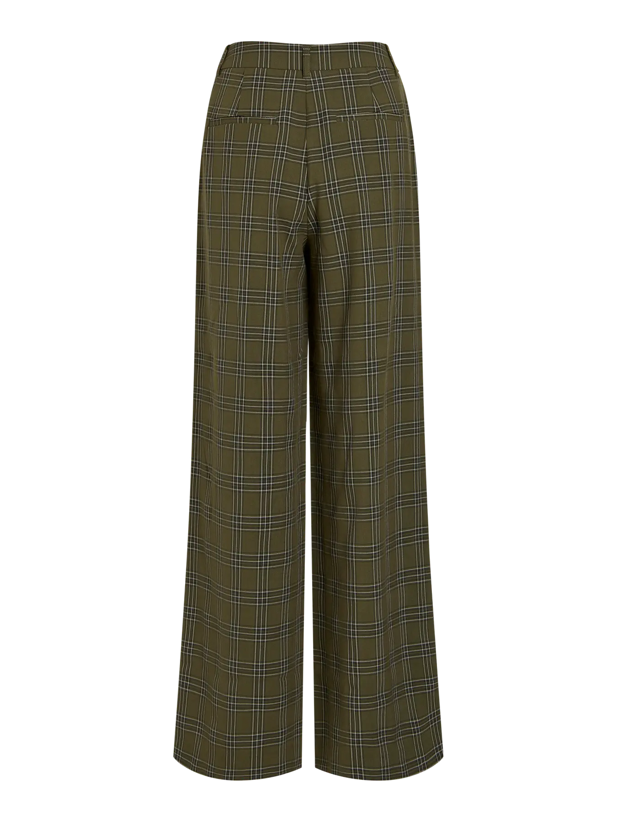 Wide Legged Green Check Trousers