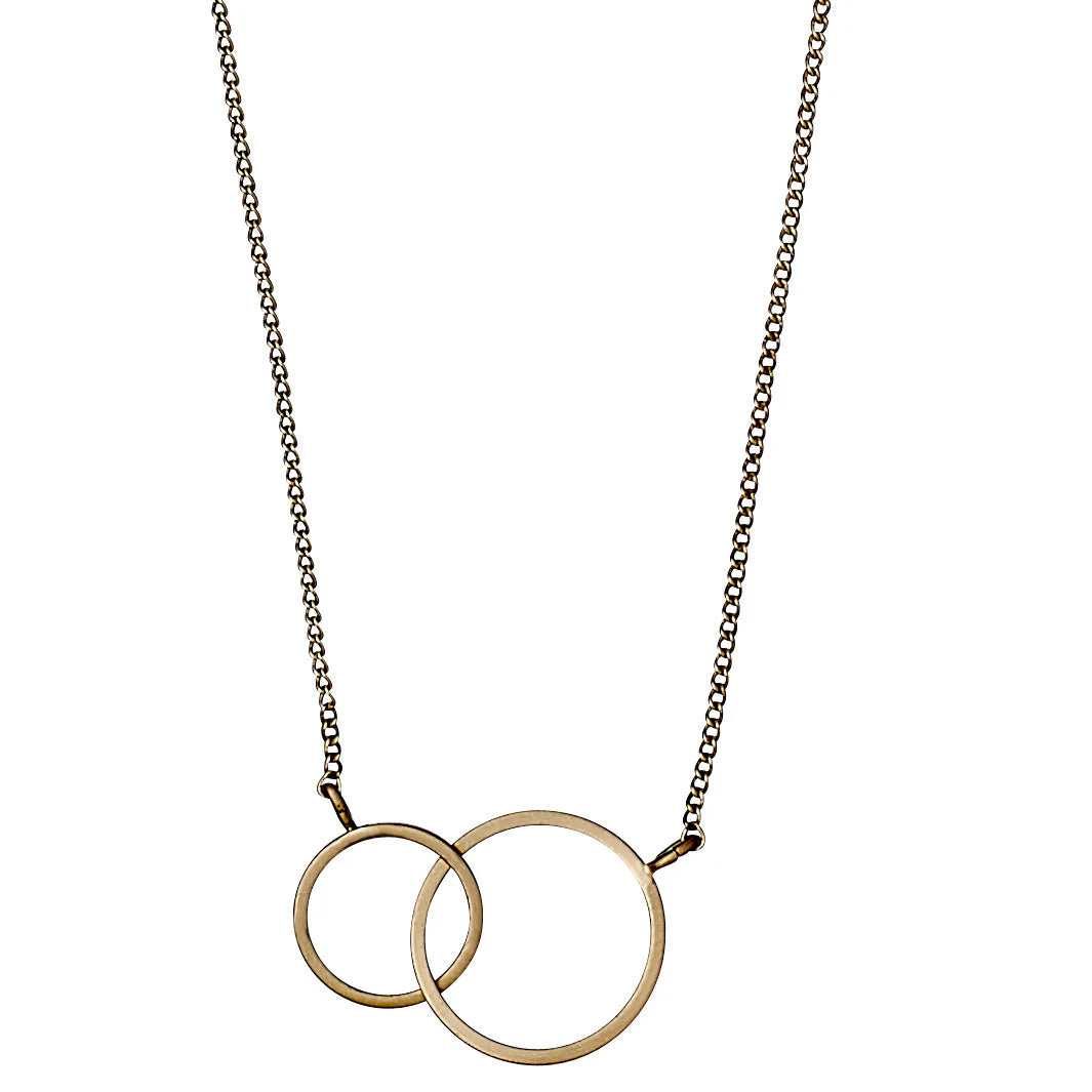Two Circles Necklace Gold-Plated