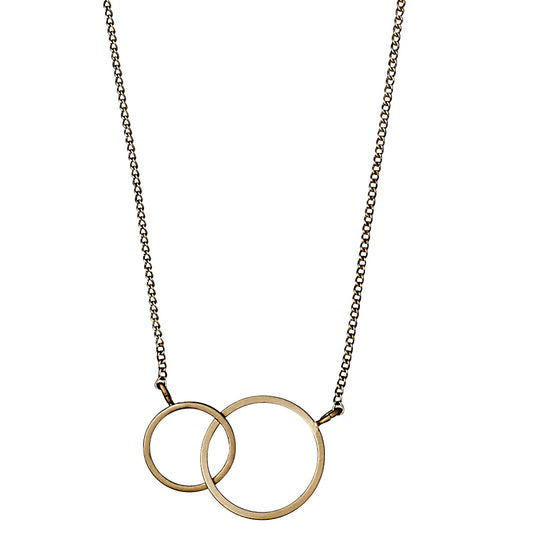 Two Circles Necklace Gold-Plated