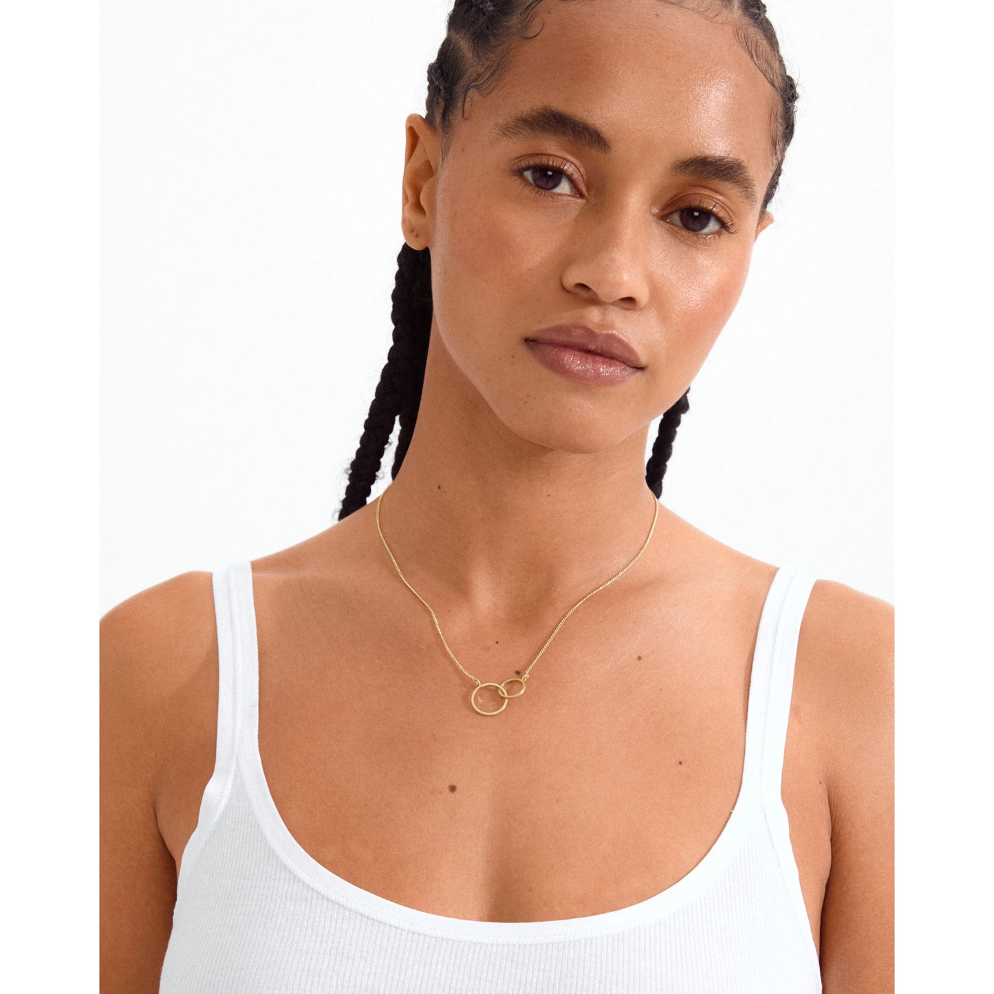 Two Circles Necklace Gold-Plated