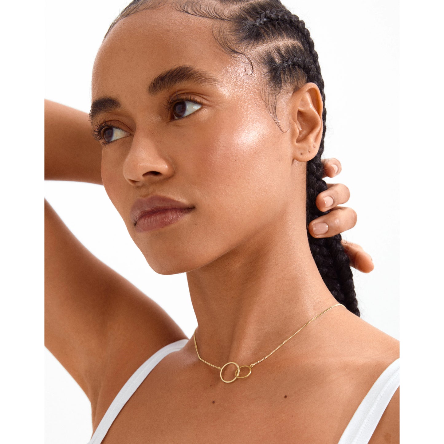 Two Circles Necklace Gold-Plated