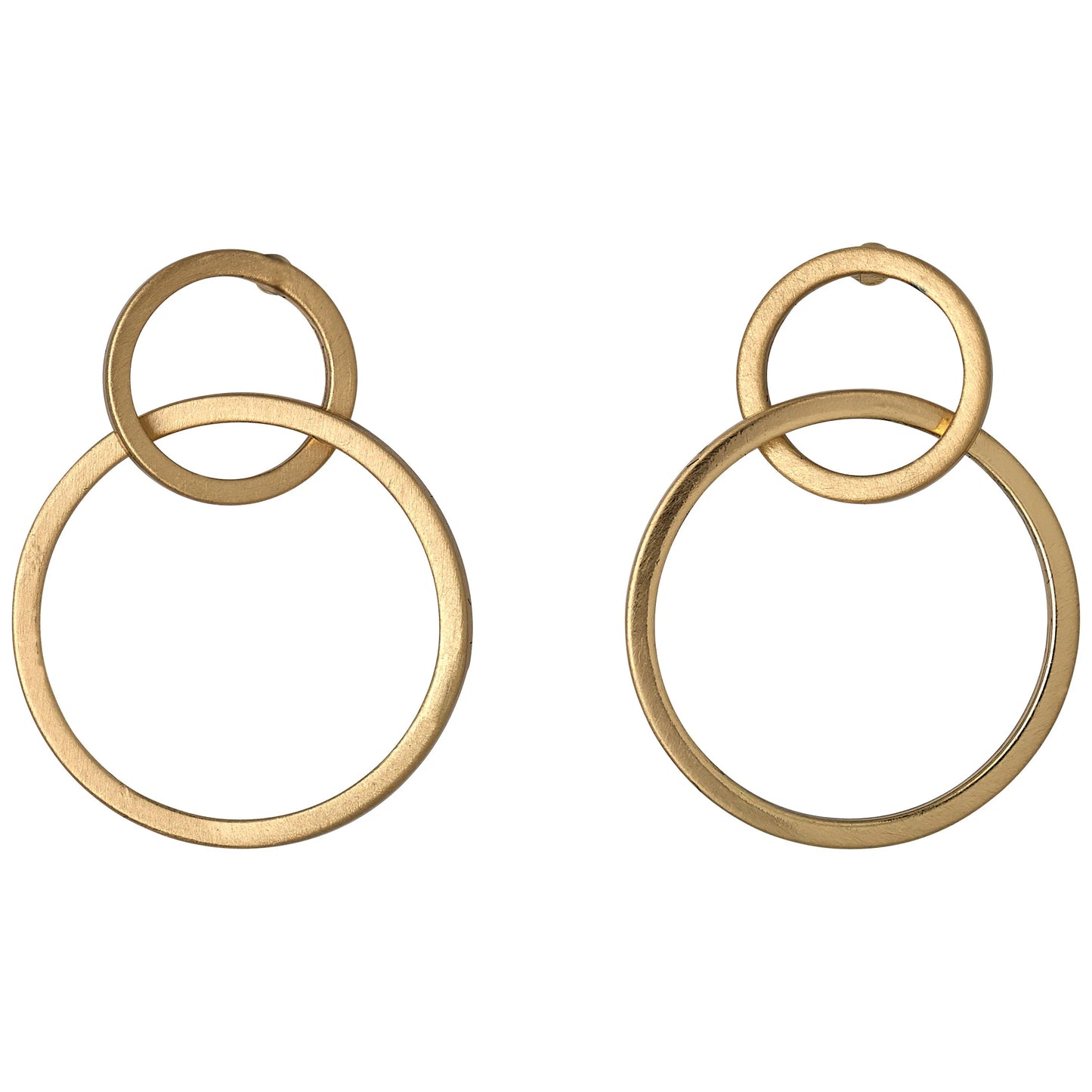 Two Circles Earrings Gold-Plated