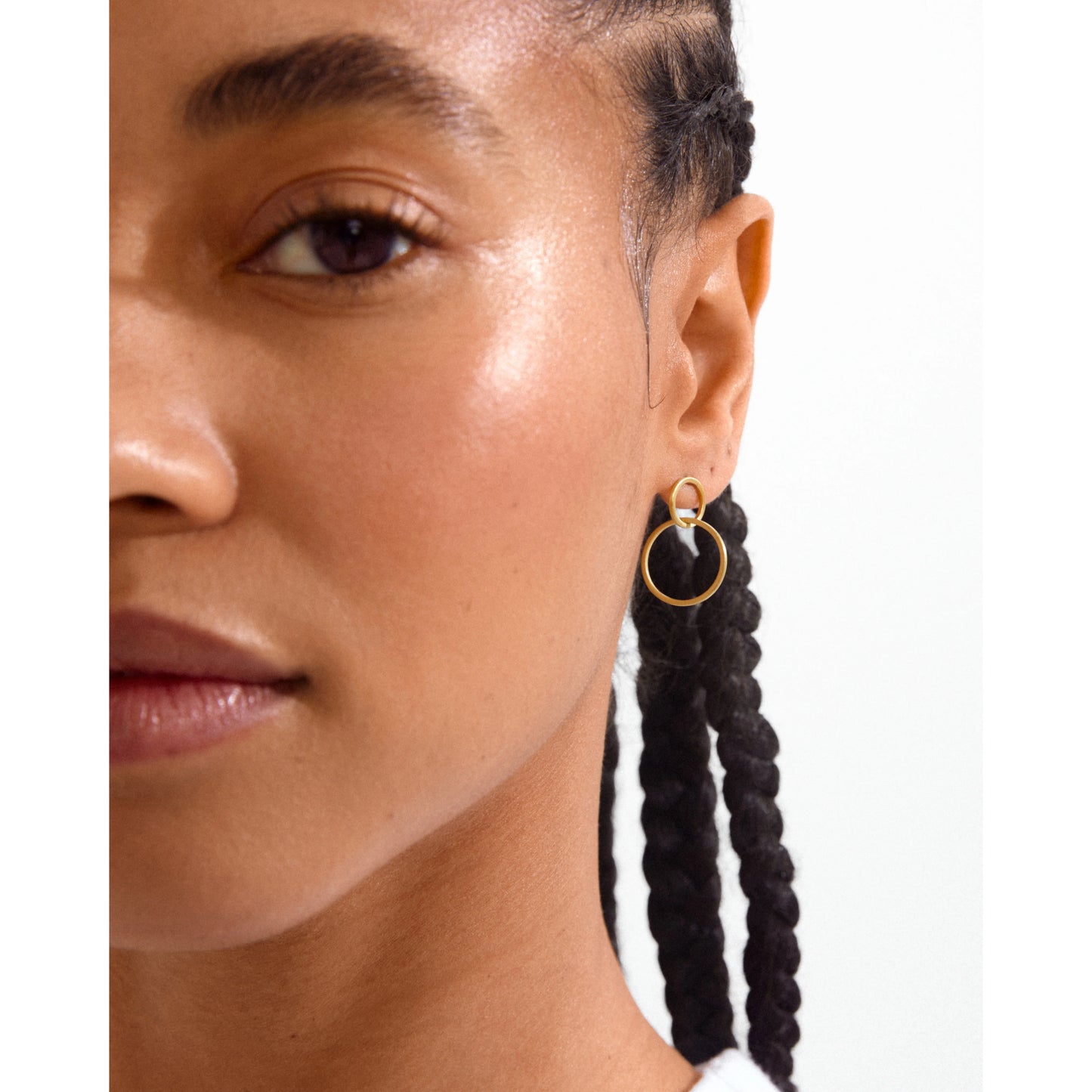 Two Circles Earrings Gold-Plated