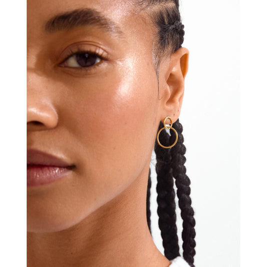 Two Circles Earrings Gold-Plated