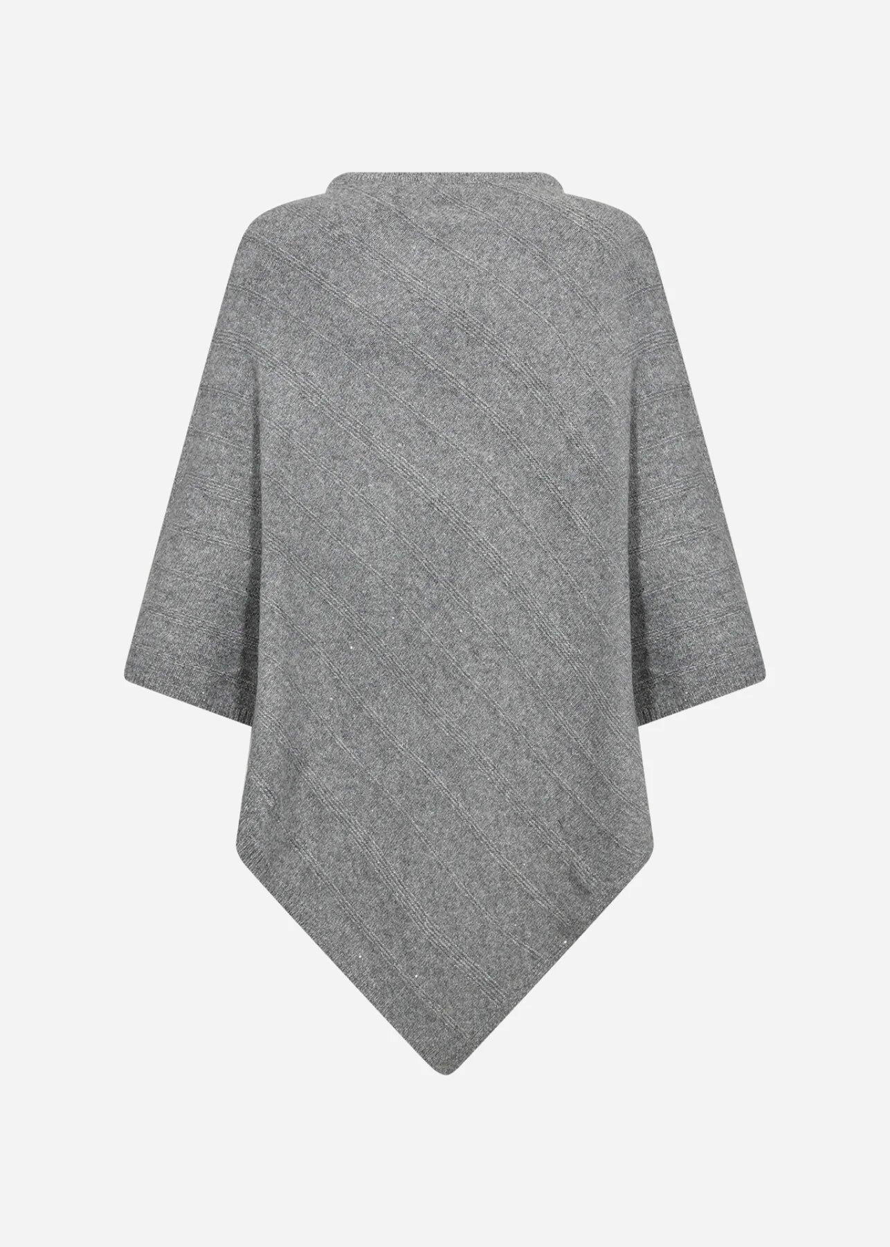Grey Round Neck Ponchco