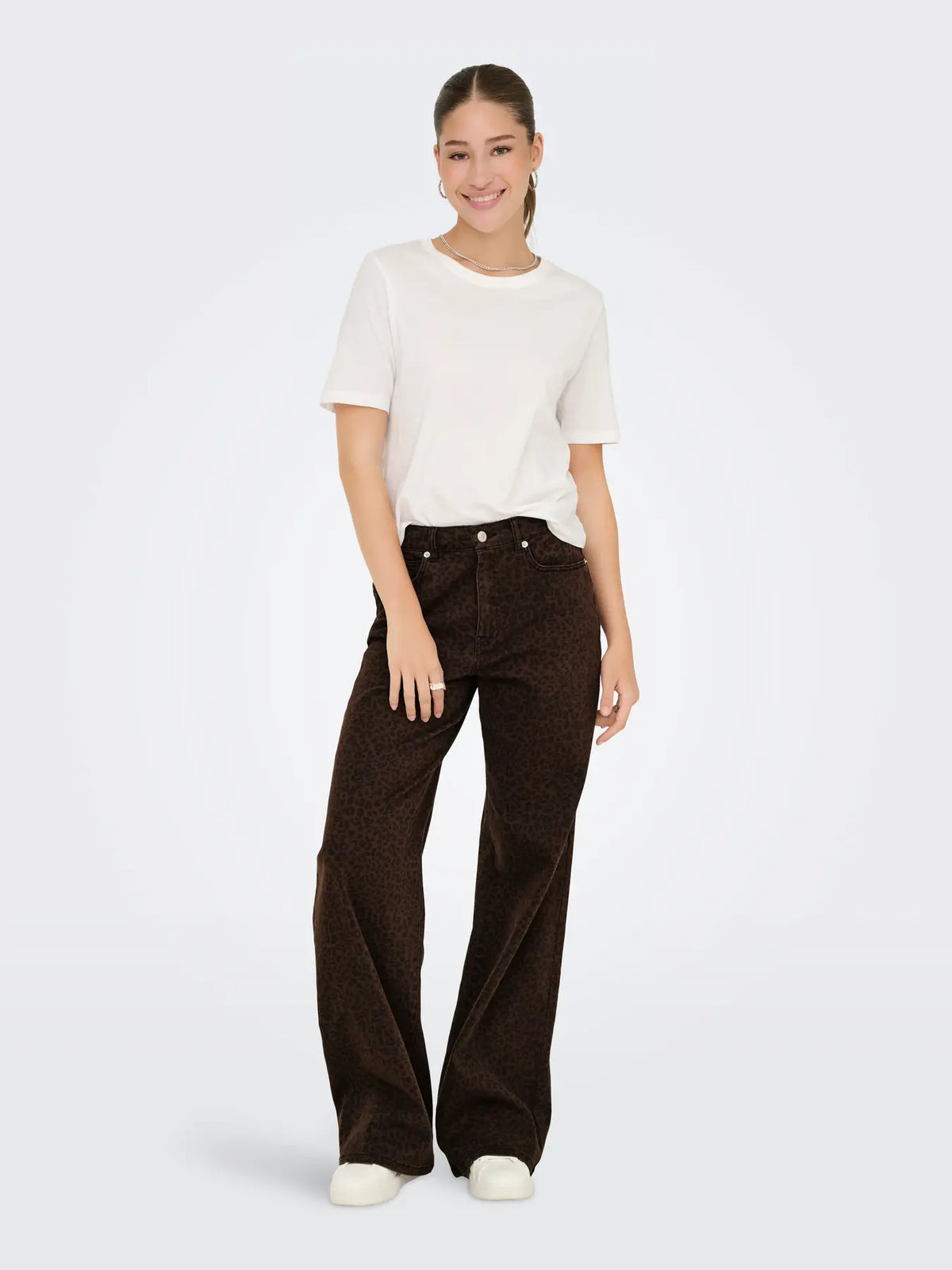 Animal Leopard Print Denim Jeans - Chocolate, Brown or Oatmeal
