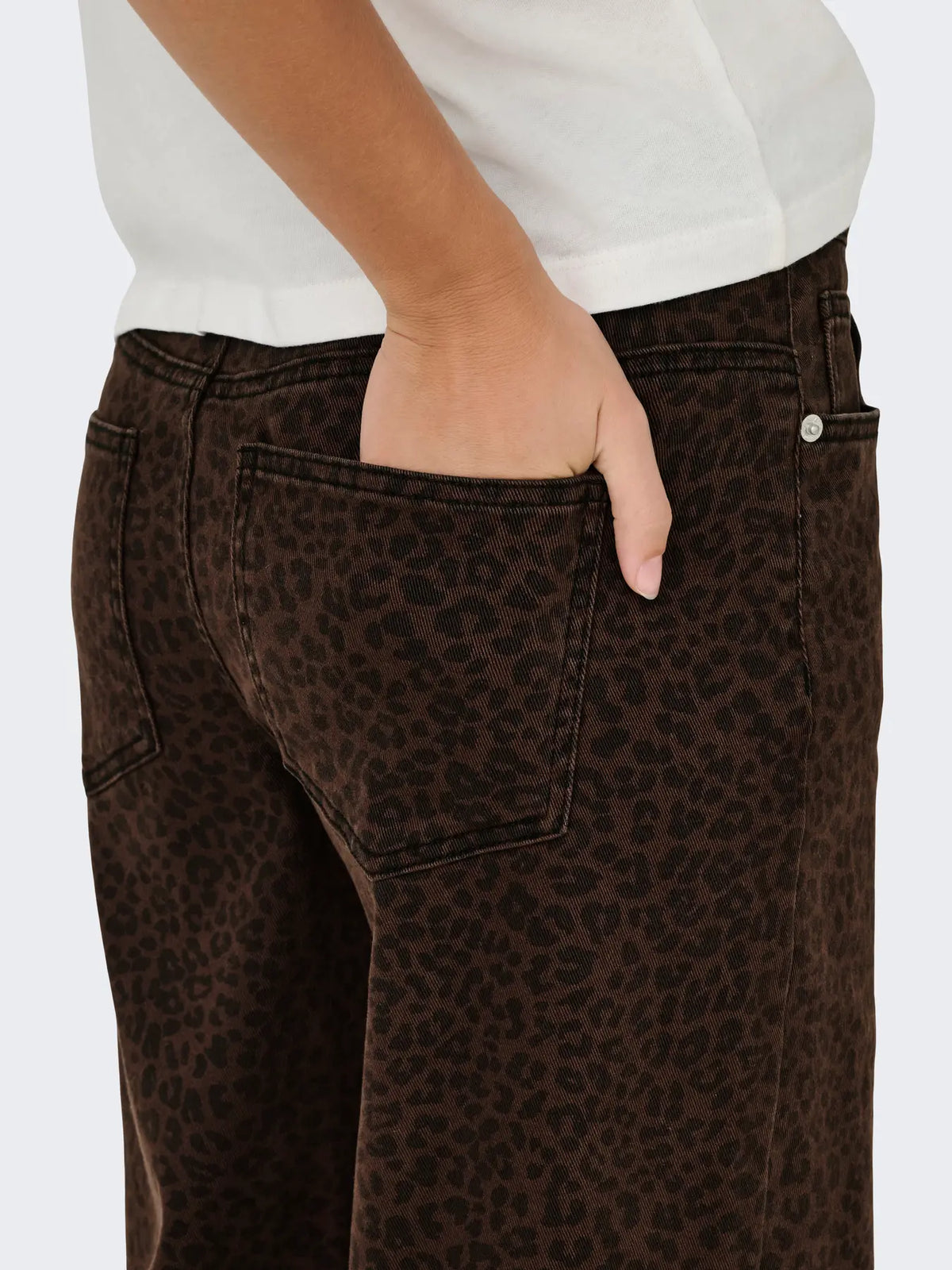 Animal Leopard Print Denim Jeans - Chocolate, Brown or Oatmeal
