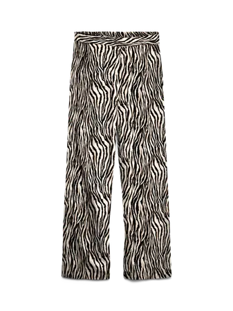 Wide Leg Animal Print Lightweight Trouser