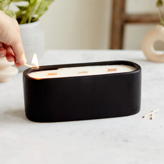 Black Baguette Candle - Activated Charcoal & Matcha