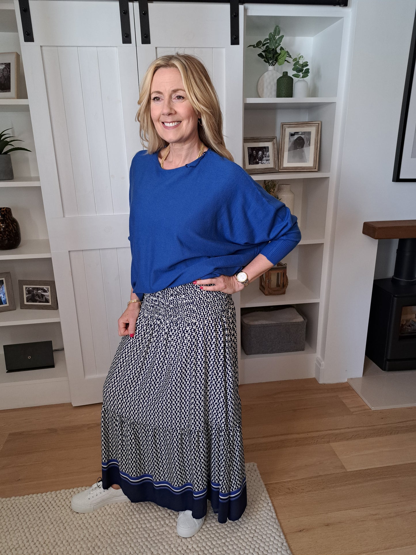 Cashmere Like Batwing Jumper - Royal Blue