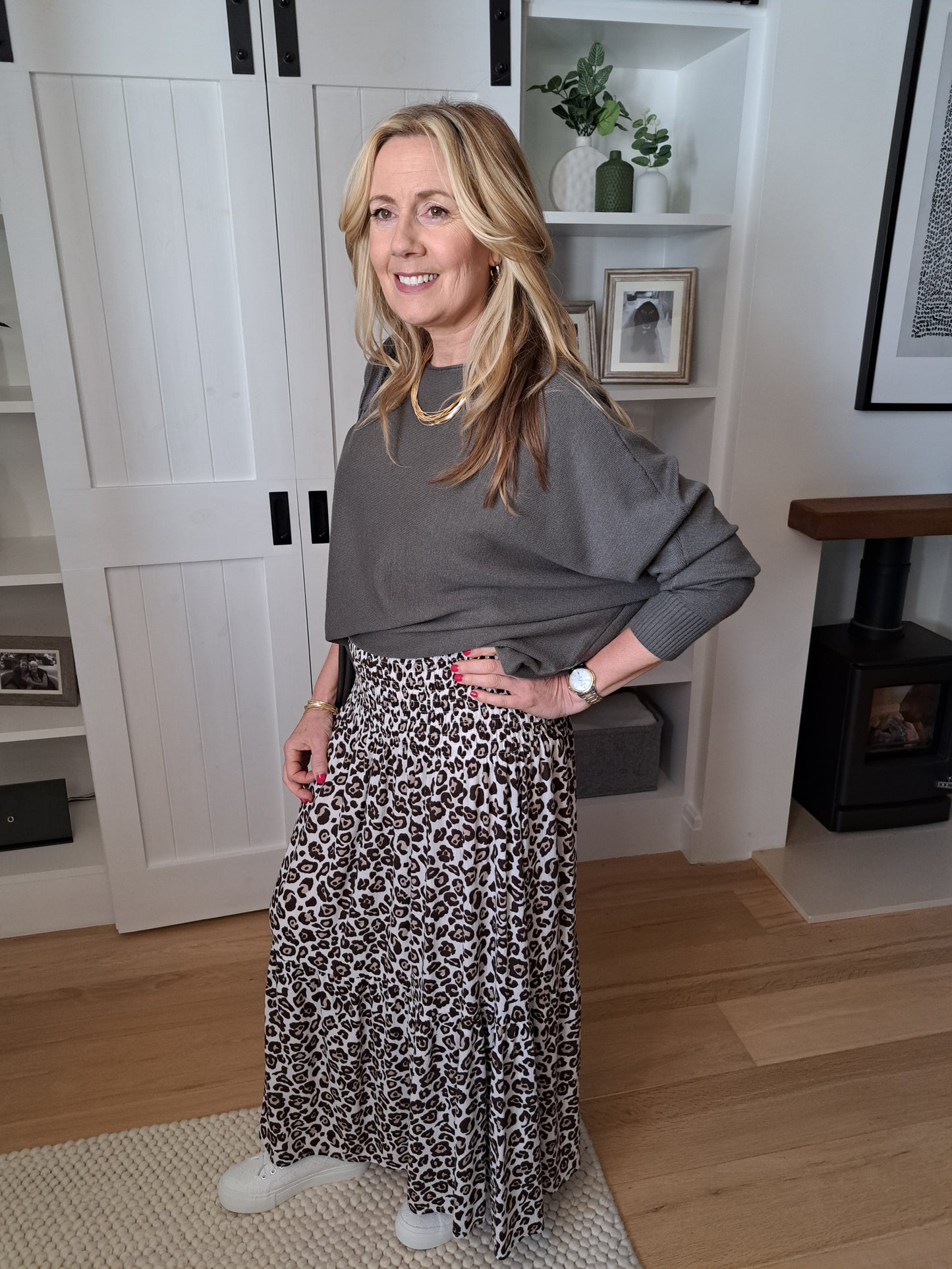 Cashmere Like Batwing Jumper - Khaki