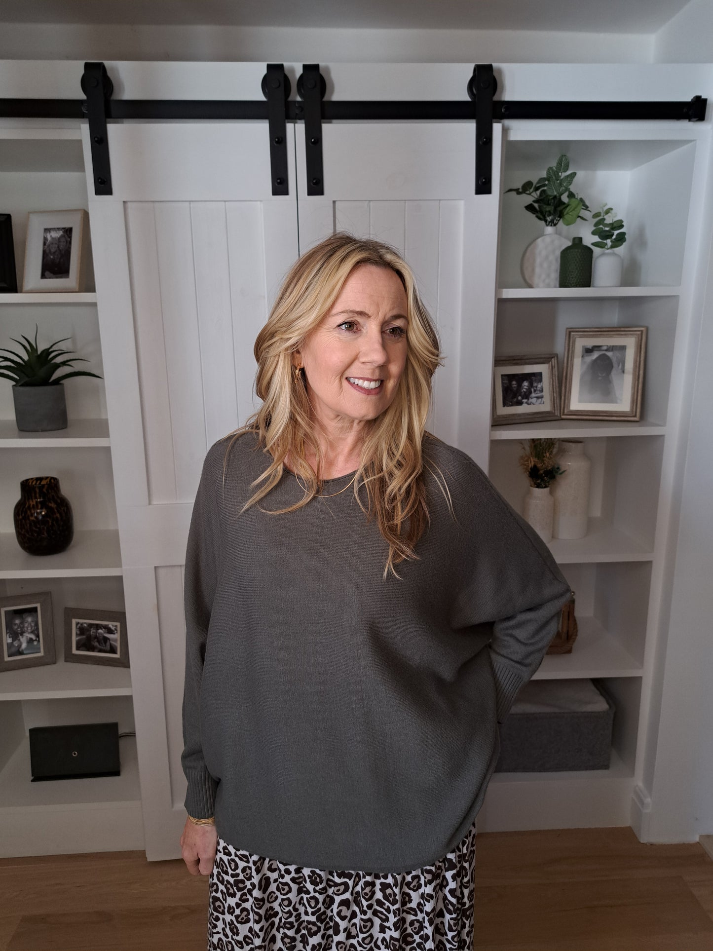 Cashmere Like Batwing Jumper - Khaki