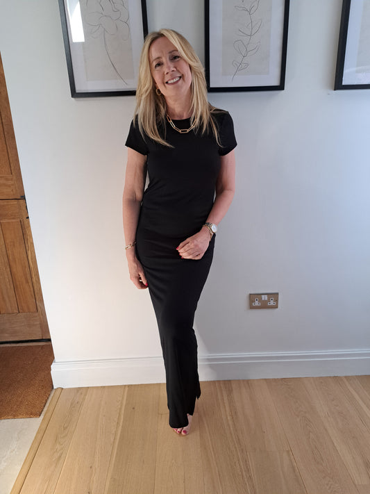 Black Jersey Dress - Maxi Legnth